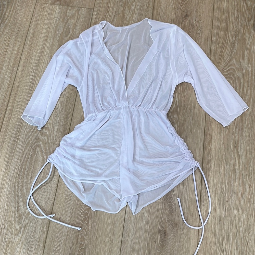 White bathing suit cover up